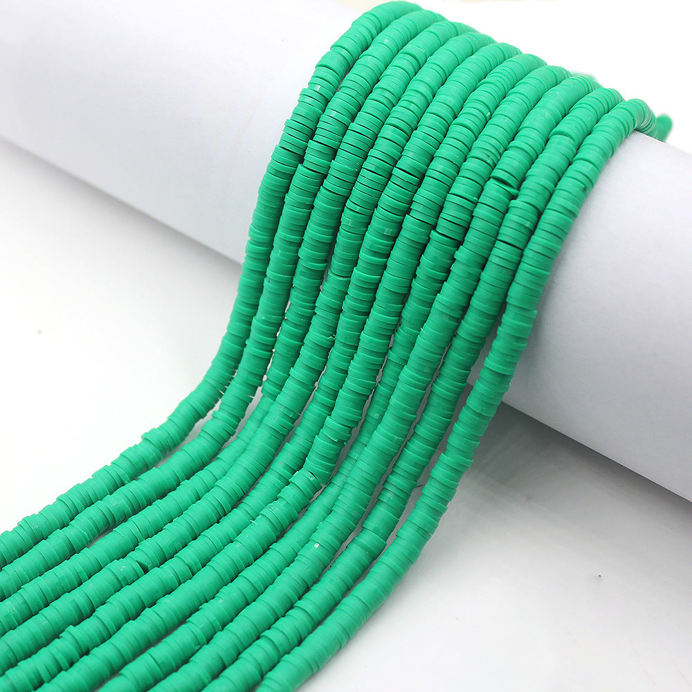 Flat Clay Beads 6mm Solid Color Polymer Spacer Discs 10strands 46