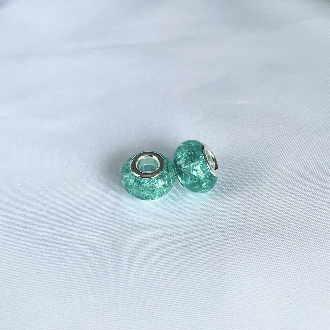 Acrylic Spacer Beads 14mm Crackle Large Hole 50pcs 19