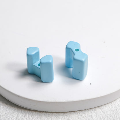 Square Acrylic Beads 14mm Building Block Part Mixed Colors 30pcs 7