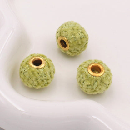 Fabric Woven Spacer Beads 15mm Mixed Colors 40pcs 11