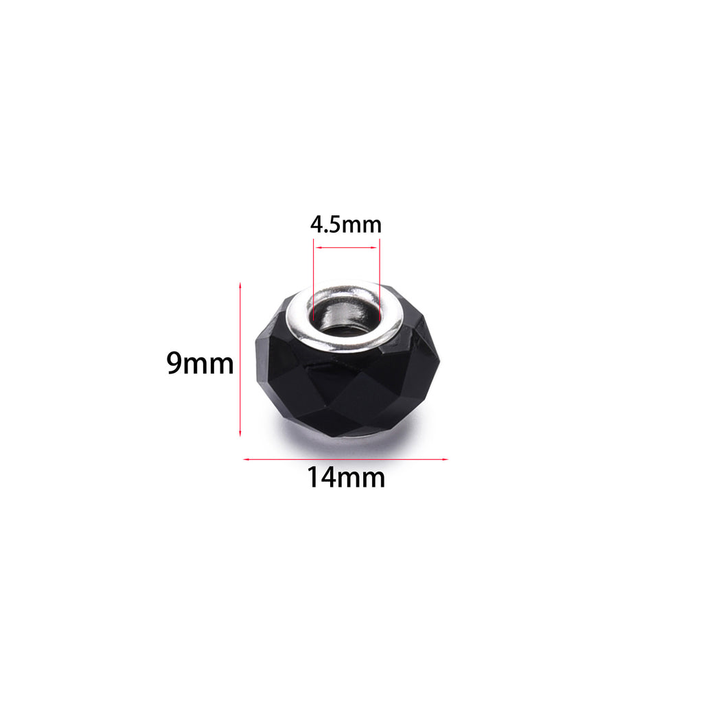 Acrylic Spacer Beads 14mm Imitation Crystal Large Hole 30pcs 4