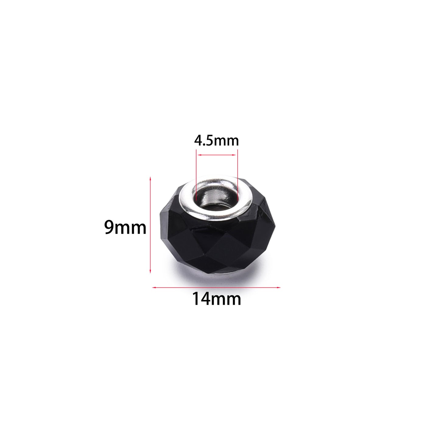 Acrylic Spacer Beads 14mm Imitation Crystal Large Hole 30pcs 4