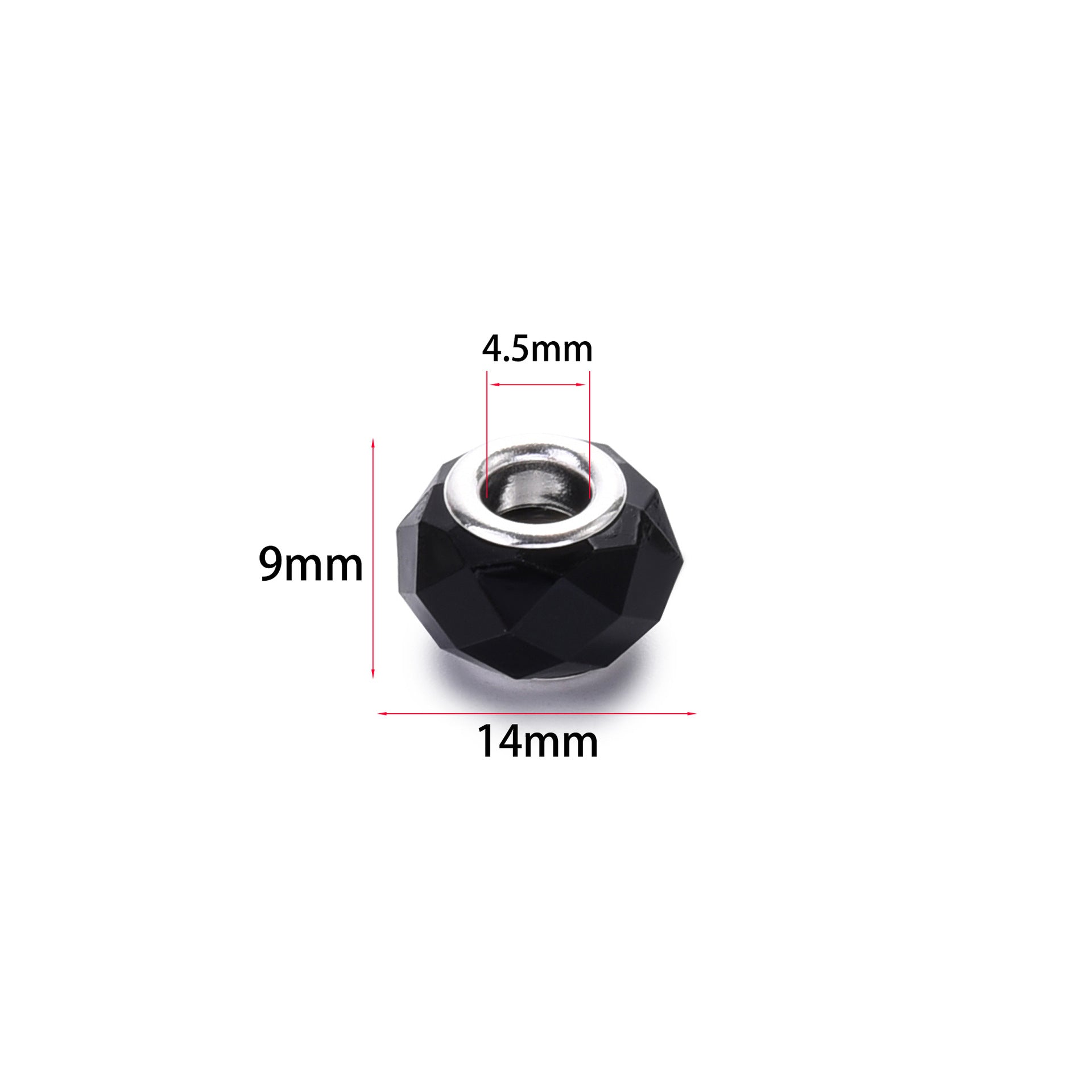 Acrylic Spacer Beads 14mm Imitation Crystal Large Hole 30pcs 4