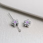 Silver Cherry Blossom Acrylic Beads 12mm Enamel 50pcs 16