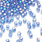 Transparent Square Glass Beads 8mm Iridescent Colors 50pcs 15