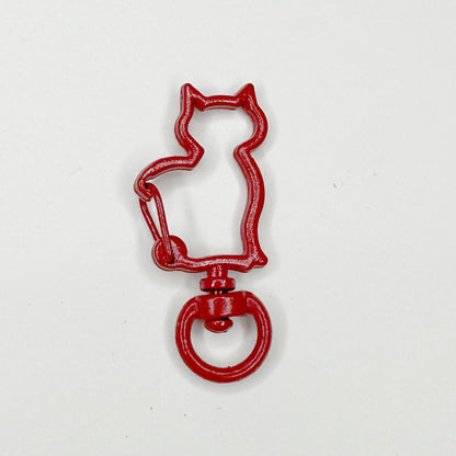 Zinc Alloy Kitten Shaped Colorful Buckle Keychain Clasps 20pcs 37mm 11