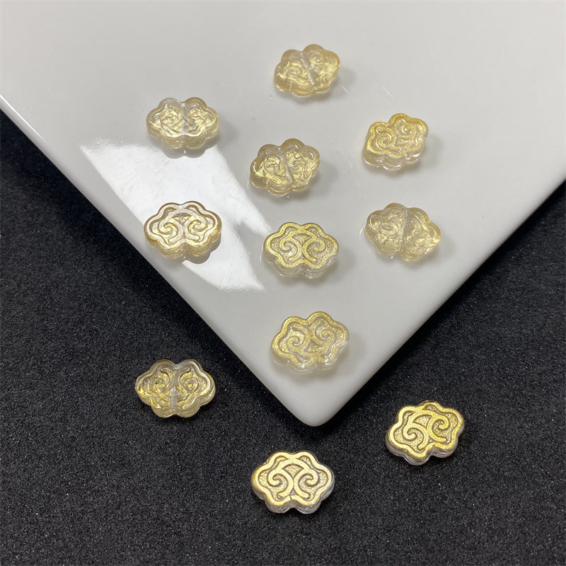 Czech Glass Beads Auspicious Clouds 9 13mm Pastel Translucent 100pcs 9