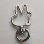 Spray Painted Bunny Head Zinc Alloy Buckle Keychain Clasps 20pcs 6