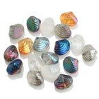 Electroplated Spiral Shell Glass Beads 14mm Iridescent Colors 30pcs 5