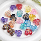 Rose Pattern Heart Resin Beads 20mm Multicolor 10pcs 2