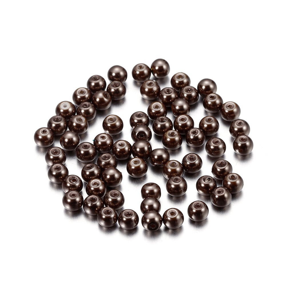 Pearl Glass Beads 8mm Imitation Smooth Glossy Mixed Colors 100pcs 19