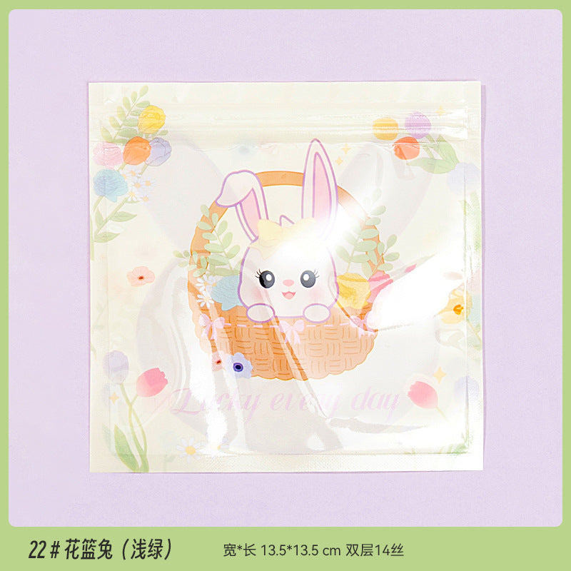 Top Seal Zip Lock Bags 13.5cm Pastel Animal Pattern 10pcs 23