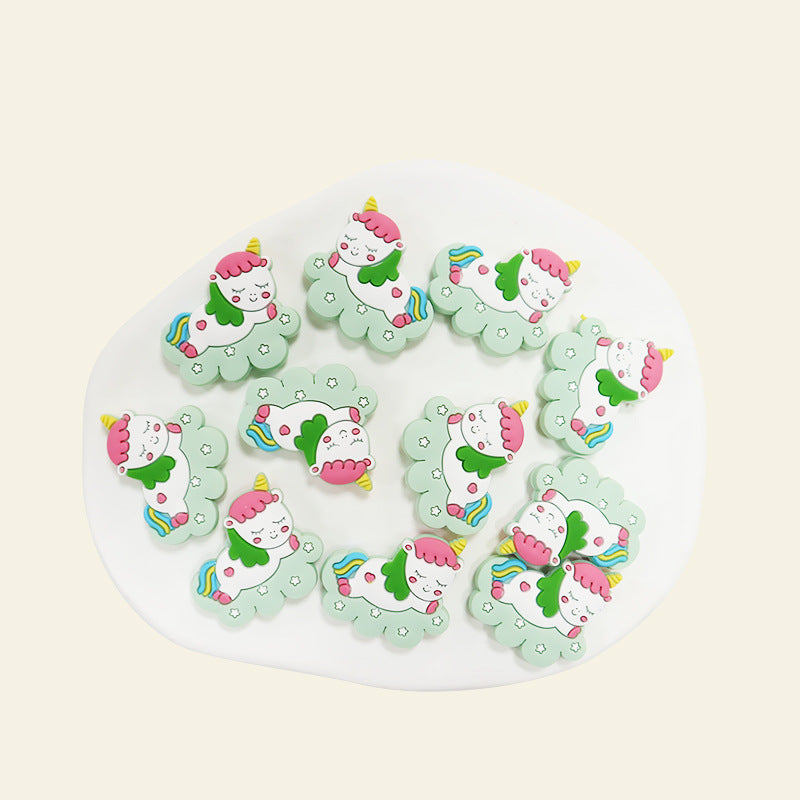 Silicone Focal Beads Cloud Unicorn Sleeping Pose 20pcs 5