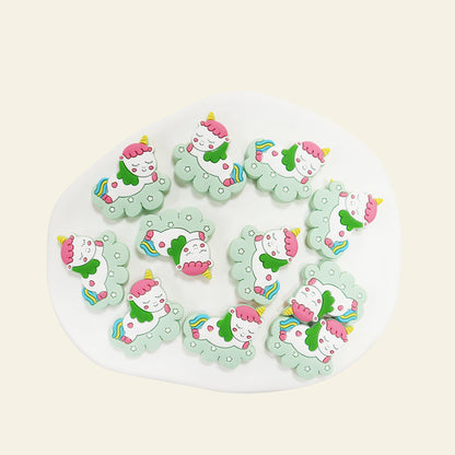 Silicone Focal Beads Cloud Unicorn Sleeping Pose 20pcs 5