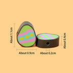 Easter Egg Clay Beads 11mm Polymer Colorful Pattern 100pcs 2