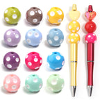 Polka Dot Bubblegum Beads 20mm Colorful Concave Resin Round 10pcs 4