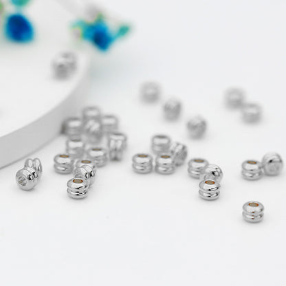 Brass Curved Spacer Beads 4mm Double-Layer Polished Gold 100pcs 6