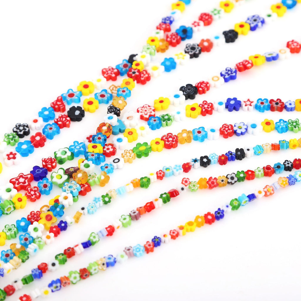 Colorful Flower Millefiori Glass Beads 4-8mm Mixed Sizes 2bags 3