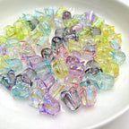 Transparent UV Plating Lily Valley Flower Acrylic Beads 14mm 10pcs 2