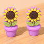 Silicone Focal Beads Sunflower Flowerpot Brown Pot Yellow Flower 20pcs 11