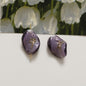 Lampwork Glass Beads Leaf 22mm Handmade Distressed Curled 4pcs 12
