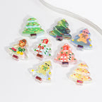 Doodle Christmas Tree Acrylic Beads 20mm Colorful Mixed 10pcs 4