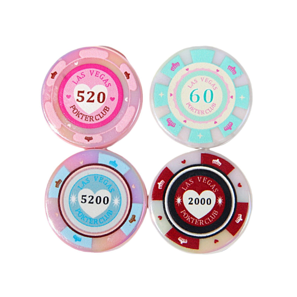 Chip Card Flat Acrylic Beads 32mm Colorful Printed 10pcs 5