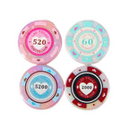 Chip Card Flat Acrylic Beads 32mm Colorful Printed 10pcs 5