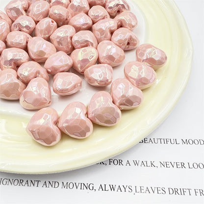 Light In The Dark Faceted Heart Acrylic Beads 20mm Pastel 10pcs 8