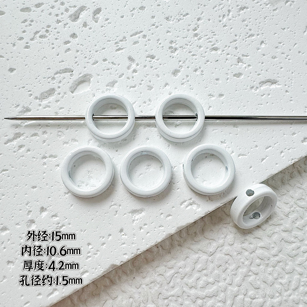 Heart Circle Floral Metal Beads Painted Solid Color Bulk 20pcs 6