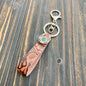 Vintage Embossed Leather Lanyard Keychain Genuine Cowhide 14cm 2pcs 7