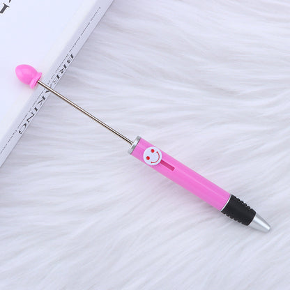 Beadable Pen Plastic Colorful Heart Top Black Ink 150mm 7