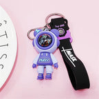 Silicone Lightning Bear Couple Keychain Colorful Glossy Helmets 4