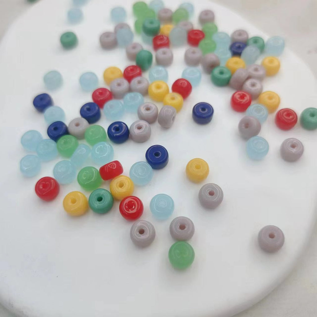 Electroplated Glass Beads 6mm Colorful Metallic Sheen 100pcs