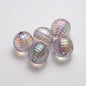 Transparent Plating Round Acrylic Beads 16mm Screw Thread 50pcs 5