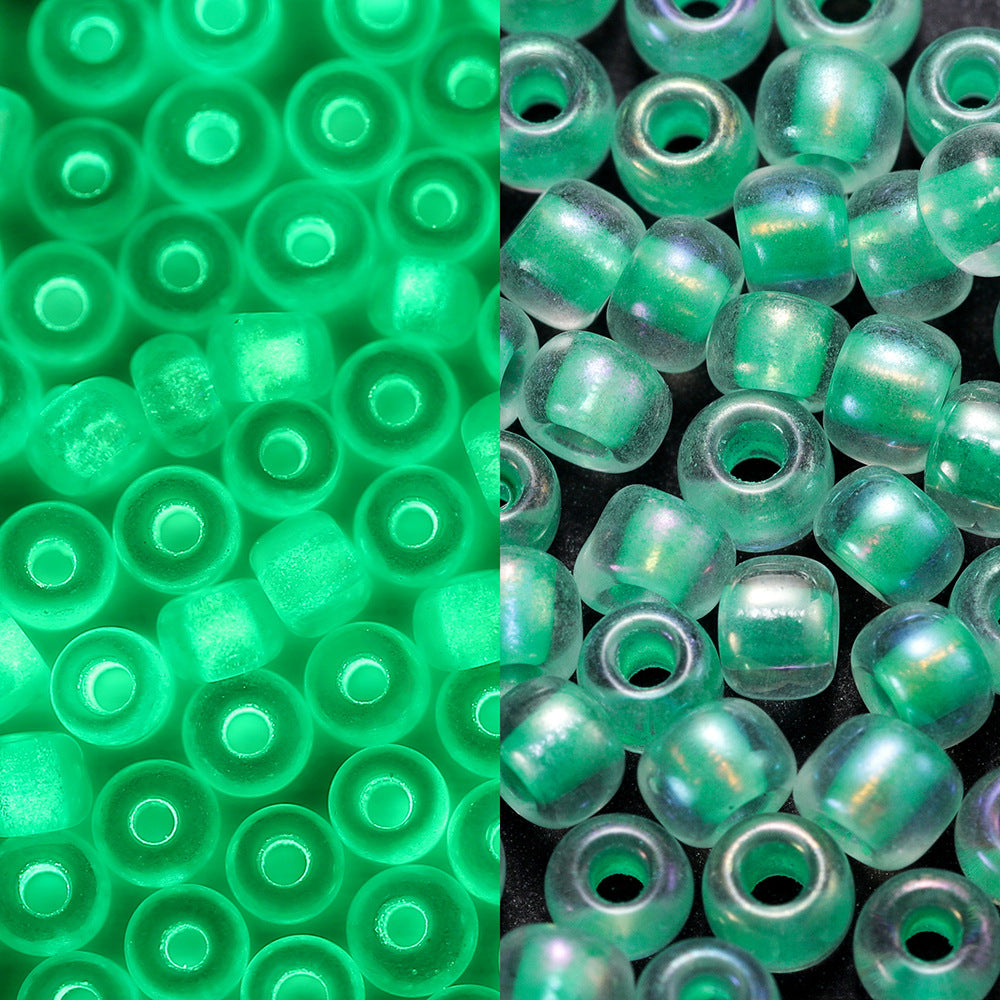 Glow In The Dark Seed Glass Beads 3mm Multicolor Stripes 1800pcs 3