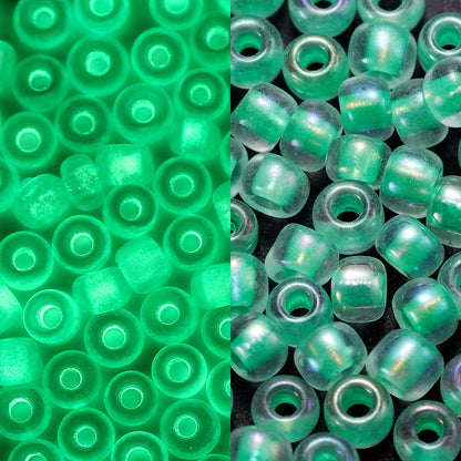 Glow In The Dark Seed Glass Beads 3mm Multicolor Stripes 1800pcs 3