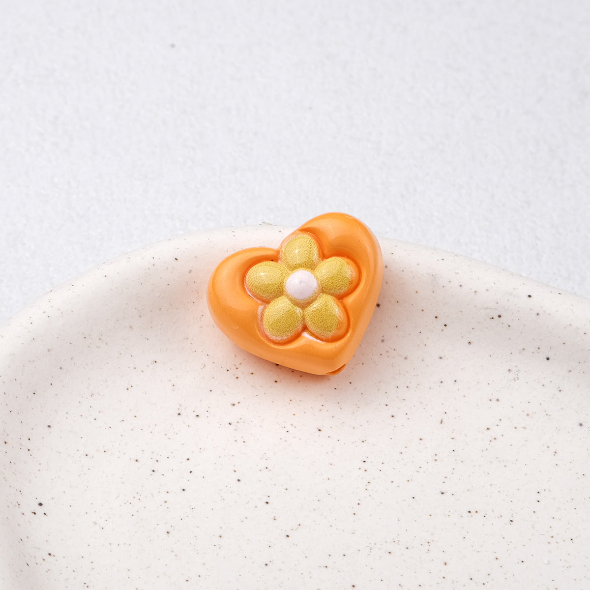 Floral Heart Acrylic Beads 21mm Colorful Mixed 50pcs 18