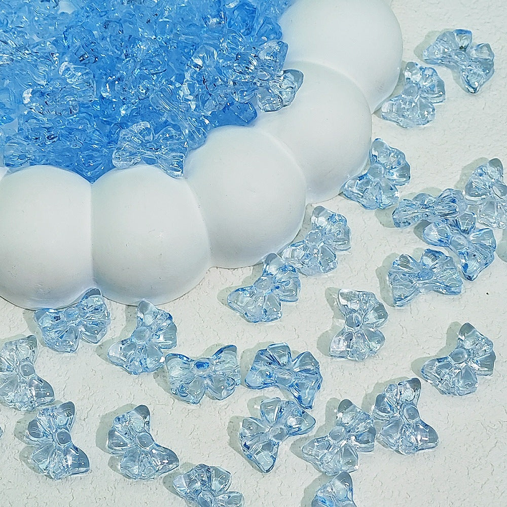 Sweet Bow Glass Beads 14mm Transparent Pastel Mixed Colors 50pcs 3