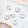 Rhinestone 3-Rows Spacer Beads 12mm Large Hole 50pcs 6