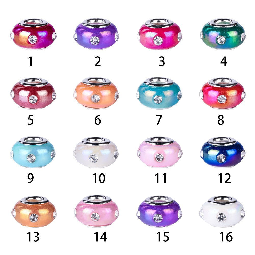 Resin Rhinestone Spacer Beads 15mm Colorful 50pcs 5