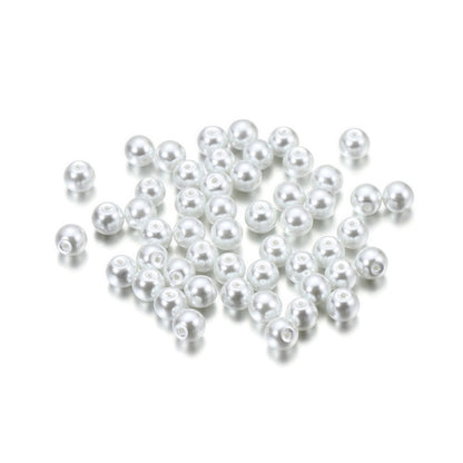 Pearl Glass Beads 8mm Imitation Smooth Glossy Mixed Colors 100pcs 6