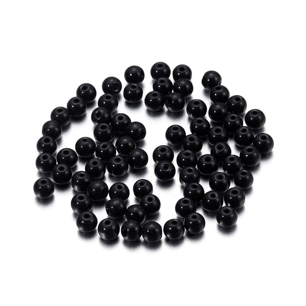 Pearl Glass Beads 8mm Imitation Smooth Glossy Mixed Colors 100pcs 43