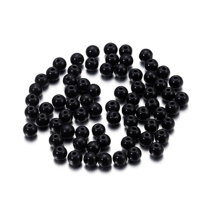Pearl Glass Beads 8mm Imitation Smooth Glossy Mixed Colors 100pcs 43