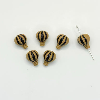 Hot Air Balloon Metal Beads 12mm Painted Alloy 10pcs 15