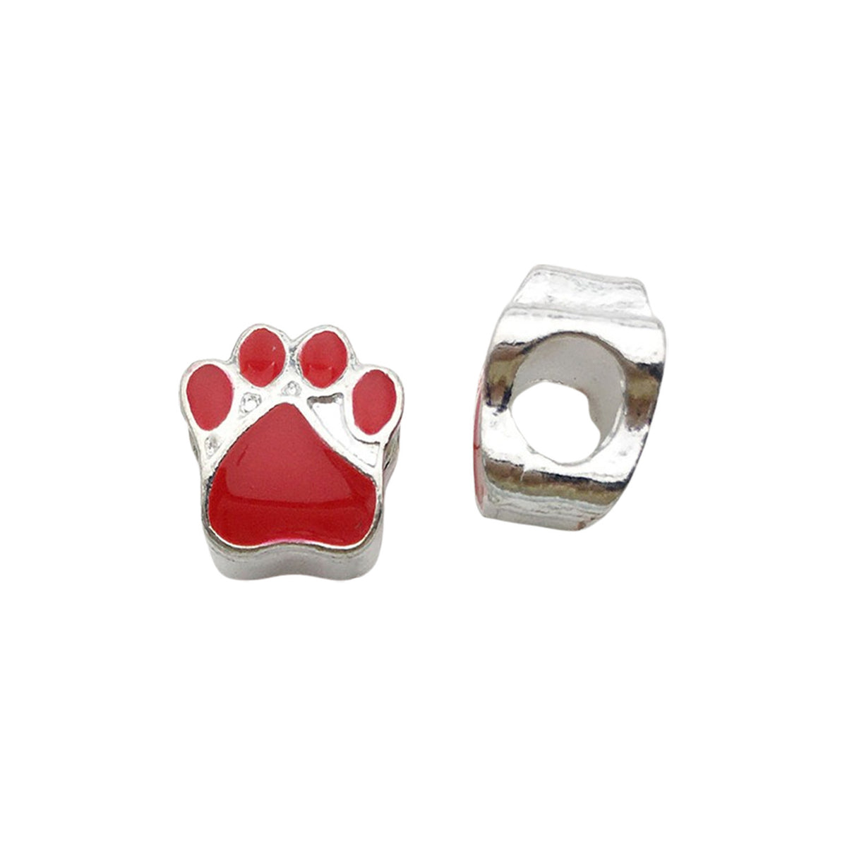 Bear Paw Metal Beads 10mm Enamel Zinc Alloy 20pcs 8