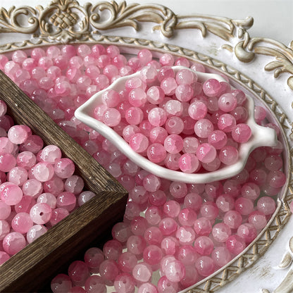 Crackle Round Glass Beads 10mm Imitation White Jade 100pcs 14