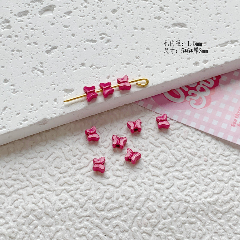 Star Butterfly Metal Beads 5mm Candy Colored Baked Painted 20pcs 11