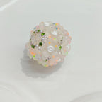 Embellished Bubblegum Beads 18mm Matte Confetti Floral 4pcs 4