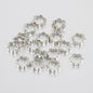 Hollow Six Petal Flower CCB Plastic Beads 12mm Metallic Tones 100pcs 7